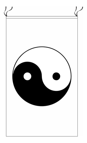 Bandera Yin Yang Blanco Vertical 150x90cm