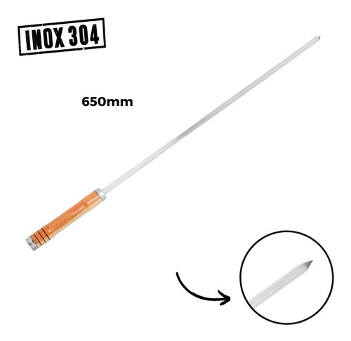 Espeto Galeto Liso Inox 304 65cm