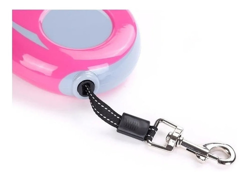 Imagem 2 de 6 de Guia Retrátil De Passeio 5m Para Pet Cães Rosa Tração 20 Kg