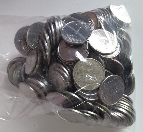 Lote 300 Moedas Brasileiras Antigas Diversas Datas Aço Inox