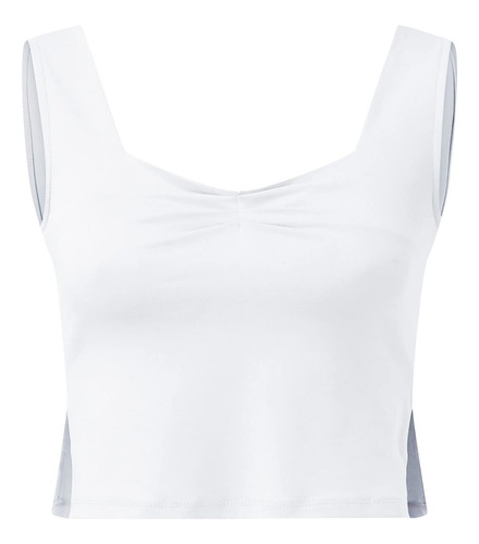 Camiseta De Mujer De Moda Chaleco Corto Sin Mangas Cuello V
