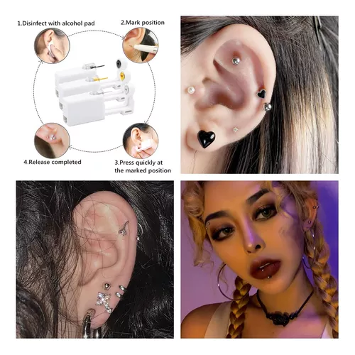 Paquete de 2 piercings desechables para la oreja, pistola para pendientes  de tue