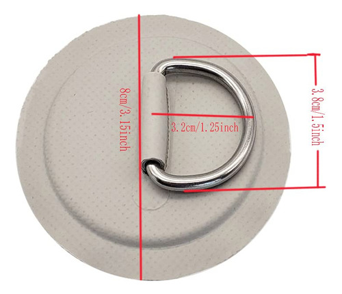 Anillos En D De Pvc Inflables 4 Unidades Gris Mmg