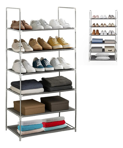 Zapatera Organizador 18 Pares Mueble Armable Rack Multiusos SelectShop Color Gris