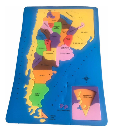 Mapa Argentina Con Provincias Goma Eva