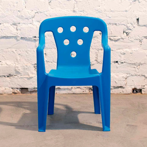 Kit 2 Cadeira Infantil Poltroninha Kids Plástica Mor Cores Cor Azul
