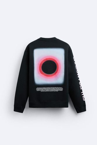 Buzo Negro Estampado Hombre Premium Zara Original