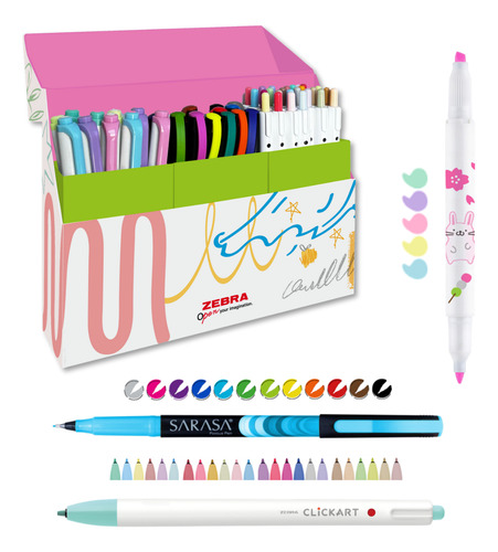 Zebra Fine Lines Box Incluye 46 Piezas Multicolor