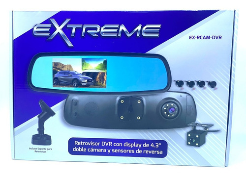 Espejo Retrovisor Cámara Sensores Revers Extreme Ex-rcam-dvr