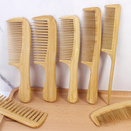 2 Peine De Bambú Para Desenredar El Cabello Para Mujeres Y