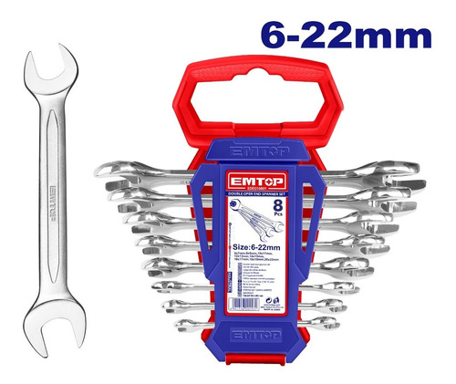 Juego 6-22 Mm 8 Llaves Doble Abierta Milimetricas  Emtop