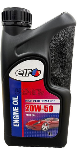 Aceite Motor 20w50 Mineral High Perfomance Elf 1 Litro