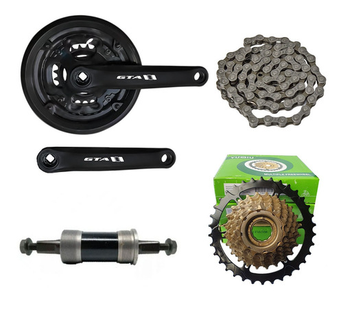 Kit Bike 21v Megarange - Pedivela + Catraca + Corrente Gta 