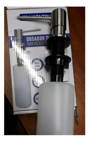 Imagen 2 de 3 de Dispensador De Jabón Embutir Metal Cromado 500ml Acra