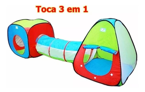 Imagem 3 de 3 de Toca Tenda Barraca Infantil 3 X 1 Com Tunel Pronta Entrega