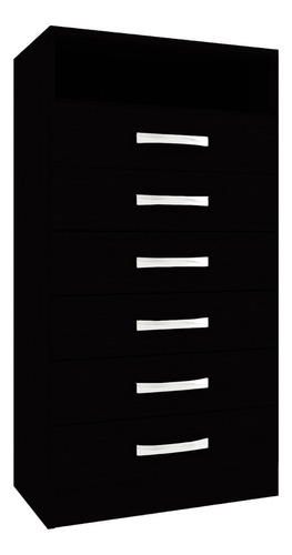 Comodas Cajoneras 6 Cajones Espacio Dormitorio Blanco 061 Color Negro
