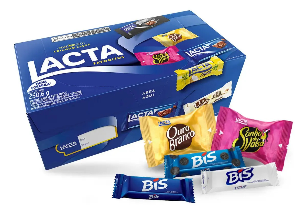 Caixa de Variedades Lacta Favoritos 250,6g