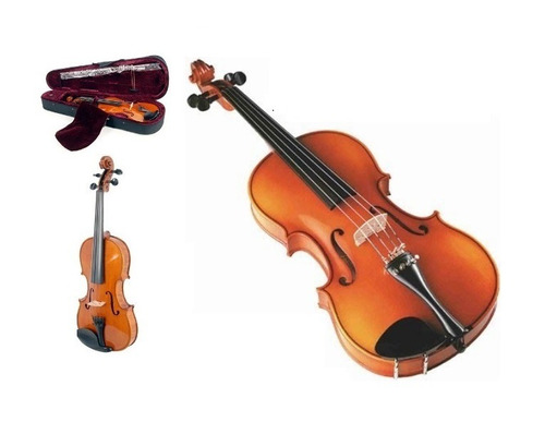 Stradella Mv141112 Violin 1/2 Macizo Arco Resina Estuche