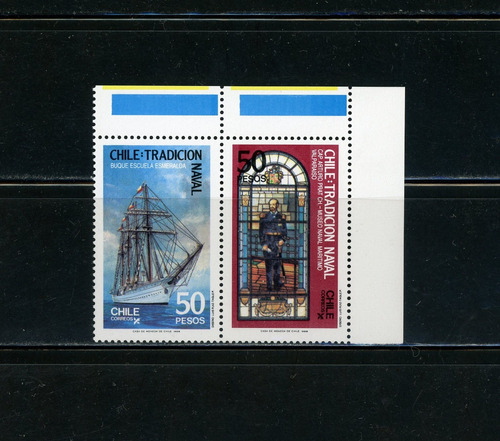 Sellos Postales De Chile. Serie Tradición Naval. Año 1988.