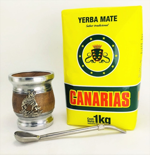 Venta Kit Mate Bombilla Y Yerba Mate 1000 Grs#18-plaza Store