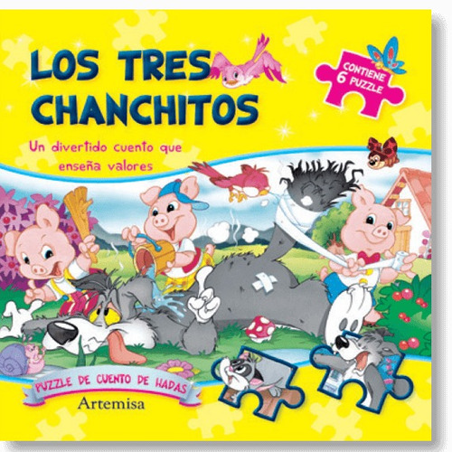 Libros Para Pintar Los Tres Chanchitos 6 Puzzle 