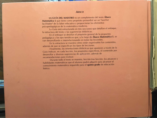 Ábaco Matematica 5 Problemas Actividades Guia Del Maestro (Usado)