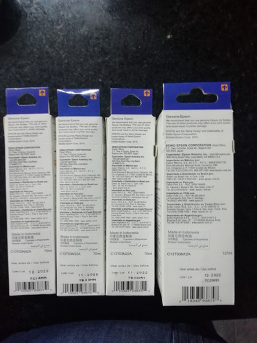 Imagen 3 de 6 de Tinta Original Epson Kit 664 L210 504 L4150 L4160, 544 L3110