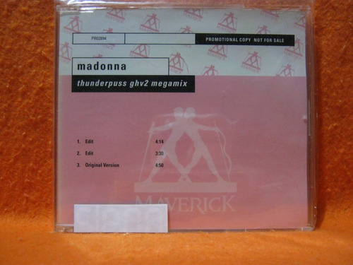 Madonna Thunderpuss Ghv2 Megamix - Cd Single Promo Importado