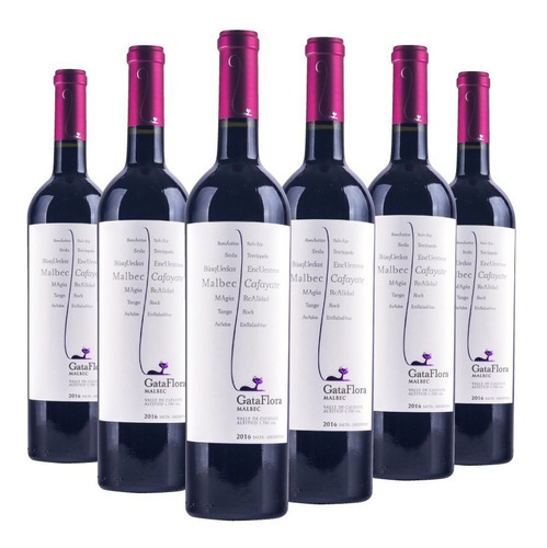 Vino Gata Flora Malbec 6x750cc Caja X6