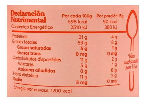 Crema De Almendras Almendrina Natural M De Maní 200 G