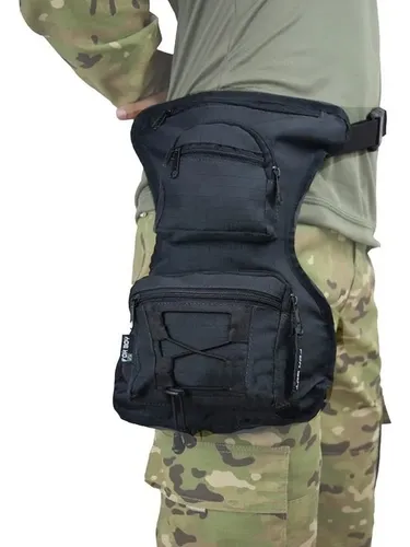 comprar Bornal Tatico Pochete De Perna Bolsa Militar Bombeiro Samu Cor Preto-preto