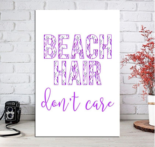 Vinilo Decorativo 30x45cm Beach Hair Don't Care Frases