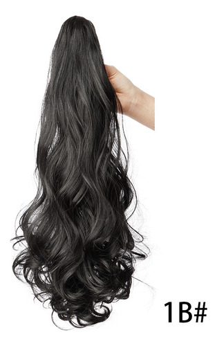 Extensiones De Coleta Onduladas Con Clip De Garra Grande Color Negro