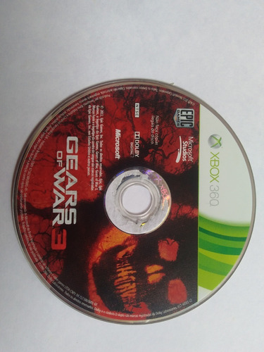 Gears Of War 3 Xbox 360 - Jogo Original Americano Só A Midia