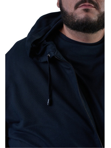 Moletom Plus Size Masculino Preto Com Ziper