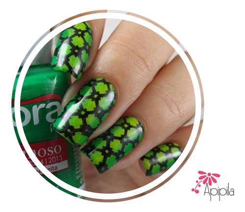 Placas E Carimbos Para Decoração De Unhas Apipila P01