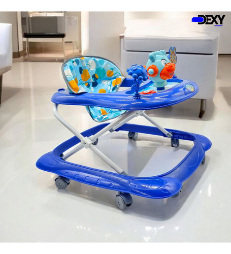 Andadera Para Bebé Con Tablero Musical Plegable Con Ruedas Azul
