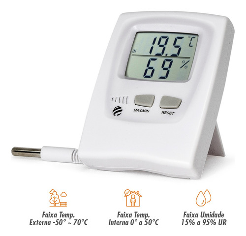 Termo-higrometro Digital Com Temperatura Interna /externa In