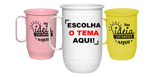 20 Caneca De Alumínio Personalizada Arte Tema Ideia 500ml Mesclar Cores