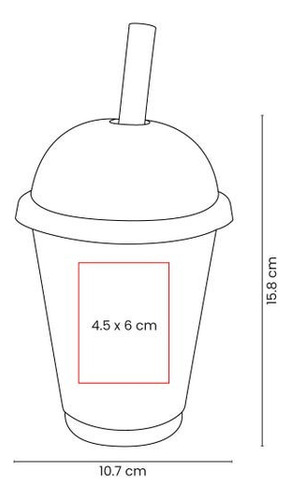Vaso Frappe Raspa Con Tapa Tipo Domo Y Popote 500ml 10 Pzs Rosa
