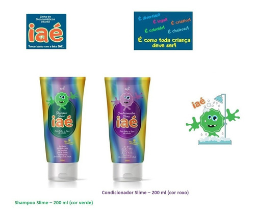 Imagem 1 de 2 de Kit Shampoo Slime E Condicionador Slime Iaé 200ml