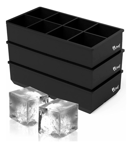 Moldes De Silicona Para Cubitos De Hielo Grandes 3 Pzas