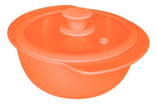 Panela Caçarola De Cerâmica 1,3 Litros Linea Caju Cor Laranja Oxford