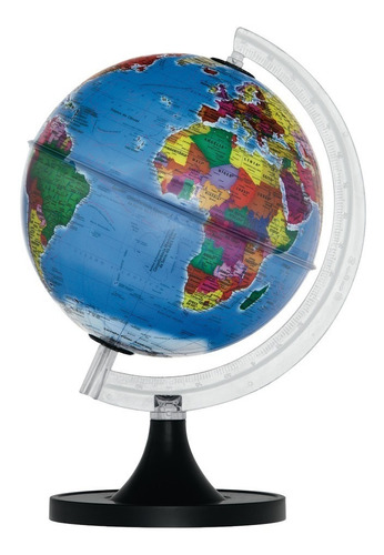 Globo Terrestre Político Mapa Mundi 21cm Diâmetro - 33cm Alt