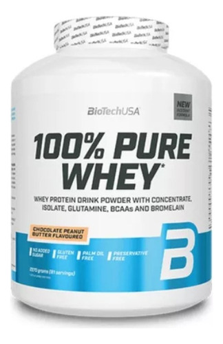 Suplemento en polvo BioTechUSA  100% Pure Whey proteína sabor chocolate peanut butter en pote de 2.27kg