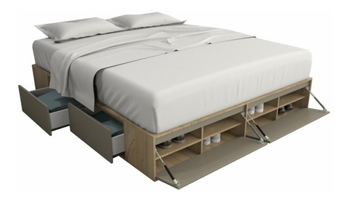 Box De Cama Cajonera Zapatero 6444 King 180x200 Base Sommier