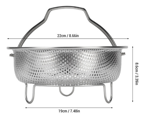 Cesta De Vapor Con Mango Plegable De Acero Inoxidable 304