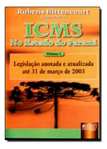 Icms No Estado Do Paraná - Volume I, De Rubens   Bittencourt. Editora Jurua, Capa Dura Em Português