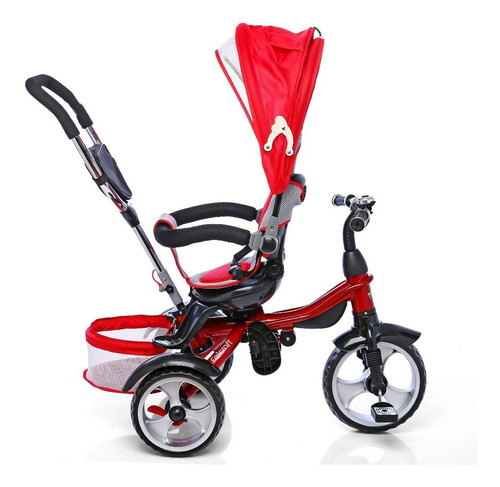 Triciclo Felcraft Spin Asiento Gira 360 Manija Canasto Color Rojo