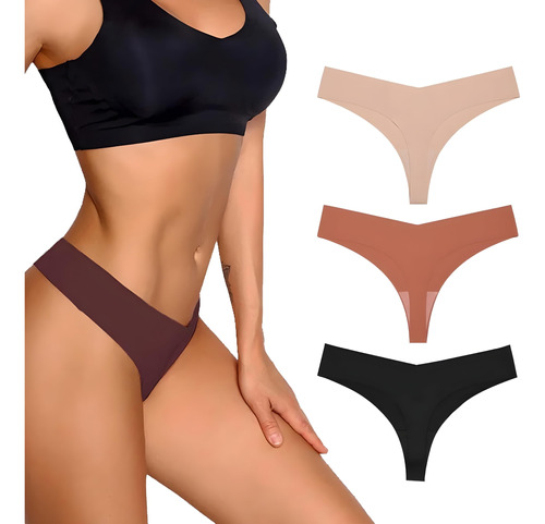 Set De 3 Calzones Sin Costuras En Forma De Tanga